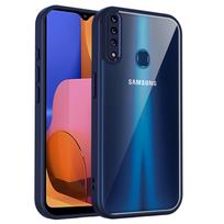 Skirta Samsung Galaxy A20S dėklas Galaxy A20S telefono dėklas Galaxy A20S dangtelis Oro pagalvėlė Silikoninis buferis Skaidrus matinės spalvos galinis dangtelis Kietas Galaxy A20s blue