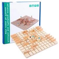 Wooden Chess Toys Strategy Games for Kids Brain Training Parent-Child Interactive Board Game Fun Logical Thinking Puzzle Gifts beige