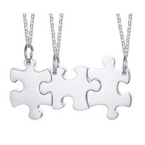 Individualus graviruotas dėlionės karoliai 2/3/4/5 dalių rinkinys Šeimos poros karoliai Draugystės BFF Personalizuoti papuošalai No Need Engrave white