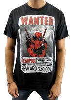 Marvel Deadpool Wanted Armed and Dangerous unisex Black T-Shirt New 4XL įvairiaspalvis