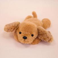 Cute Wang Wang puppy famous dog doll plush toy simulation lying down dog palm treasure doll cute pet gift 20-22 cm or so beige