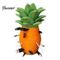 Pineapple Shape Desk Decor Cable Organizer, Layered Stacking Cord Management Holder, Wire System Modular Desktop Organizer for USB Charging Cables And S green