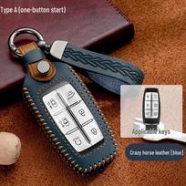 Genesis Car Key Case: Crazy Horse Leather for G70, GV70, G80, GV80, G90 black