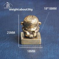 Vintage Brass Cute Monkey King Seal Small Statue Lucky Desktop Ornament Solid Animal Figurine Miniature Home Decorations Crafts gray