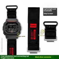 Sportinis Nailoninis Laikrodžio Dirželis Vyrams Casio G-shock GM-5600 Dw5600 gw-m5610 Gw-b5600 GA2100 GM2100 Drobės Laikrodžio Juosta Metalinis Adapteris 16mm black