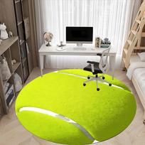 1pc Tennis Ball Chair Carpet for Office Non-Slip, Machine Washable Rug for Office, Room - Holiday Decor, Machine Made yy251016145 150cm by 150cm black