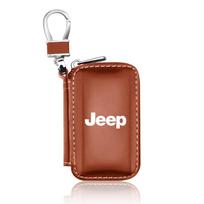 Hot Genuine Leather Men's Key Card Bag High-quality Multi-function Key Box For Jeep Wrangler Grand Cherokee Compass Renegade Cherokee Gladiator brown