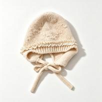 Tie Closure Earflap Bonnet Lace Trim Baby Beanie Cap Durable Lace Trim Hat  Toddler smėlis
