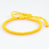 Tibeto Retro pintas šilkinis apyrankė su aštuonių simbolių mazgu vyrams ir moterims yellow