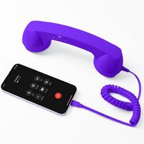 C tipo/3,5 mm retro telefono ragelis Laidinis imtuvas Mobiliojo telefono ragelis Universalus C tipo Type-C Purple