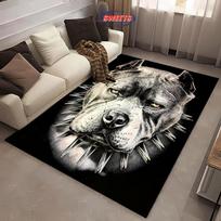 3D Šuns Spaudinio Kilimas su Dygliuotu Antkakliu Neslystantis Animacinis Kilimas Didelių Dydžių Plotinis Kilimas Durų Kilimėliai Miegamajam Svetainei Žaidimų Kambariui 40x60cm white
