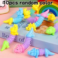 10/30Pcs Diy Color Stretch Hose Dinosaur Toy Fidget Toy Puzzle Stress Relief Toy Autism Sensory Squeezing Gift For Boy And Girl OneSize yellow