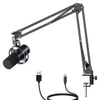 WM8 Dynamic USB/XLR Desktop Microphone Streaming Gaming Podcast Recording With RGB Lighting Metal Stand Mic Boom Arm USB Cable
