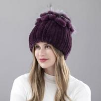 Fluffy Winter Real Fur Hat Natural Rex Rabbit Fur Warm Cap Ladies Knitted 100% Geunine Fur Hats black