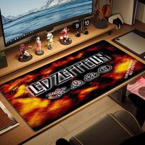 Band Led-Zeppelin Color Mouse Pad Large Gaming Table Cushion Non-slip Laptop Tablet Big Mousepad XXL Mat Mini PC Playmat With Lock edge 30cmx60cm(11.8x23.6inch) gray