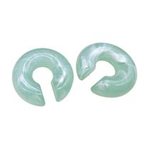 Resin C Shape Ear Cuff Round No Piercing Earrings Fashion Ear Clip Earrings  Women žalia