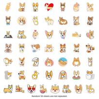 50PCS Cute Corgi Dog Cartoon Stickers for Notebooks, Skateboards, Luggage, and Journals