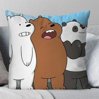 We B-Bare B-Bears Cartoon Fairy Tales Pillow Case Square Pillow Bedroom Sofa Leisure ComfortCarLiving Room Home Decoration 40X40 16x16Inch black