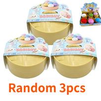 Colorful Dumpling Squishes Stress Balls Fidget Sensory Toys Simulation Food Squishies Bun with Steamer Squeeze Dough Ball High Quality Gifts beige