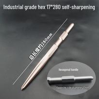 Long Hex Shank Wide Flat Electric Hammer Chisel black