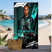 Lewis Hamilton individualus paplūdimio rankšluostis, spausdinkite savo vardą, lengvas sugeriantis rankšluostis plaukimui, kelionėms 70cmx140cm(27x55inch) blue