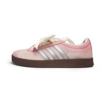 Adidas VL COURT 2.0 SAMBA Slip Resistant Abrasion Resistant Low top Skateboard Shoes Unisex White Pink HQ1802(Team240-) 38⅔ gray