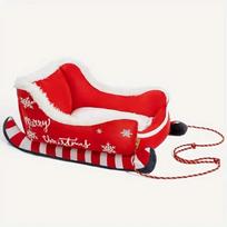 Christmas Dog Sofa Bed Nest Dog Bed Sled Cat Hammock with Anti-slip bottom for Small Medium Cats Dogs Christmas Decora Washable. S red