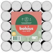Žvakė, arbatinė Bolsius, 4 h, 100 vnt., Balta sp.