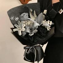 Rankų darbo retro lelijos ir rožės pypkių valiklio gėlių puokštės DIY rinkinys – Tobula dovana Motinos dienai. gray