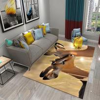 3D Antelope Carpet Lovely Animal Rug for Bathroom Kitchen Entrance Anti Slip Floor Carpet Living Room Bedroom Decoration Doormat 40x60cm 16x24 inch black