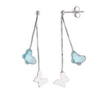 Earrings - Lola is Precious - Evi - Rhodium-Plated Solid Silver 925 - Topaz - Hook System white