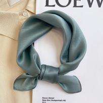 Šalikas 100% Šilkas Bandana Moteriški Kvadratiniai Šaliai Apklotas Skarelė Šilkaverpio Pavasario Mada Prabangus Aukštos Kokybės Galvos Juosta Hidžabo Skaros gray