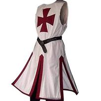 Vyriškas viduramžių Templierių Patchwork Cosplay Kostiumas M gray
