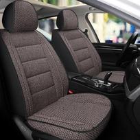 Universalus keturių sezonų lininio audinio automobilio sėdynės užvalkalas kvėpuojantis priekinės vienos sėdynės pagalvėlė visiškai apgaubianti automobilių saloną sunkvežimio furgono gray