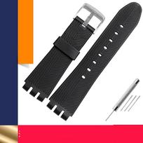 Skirta Swatch YOS440 YOS413 YOS424 Silikoninis dirželis Vyriškas Juodas guminis laikrodžio dirželis Apyrankė 23mm Laikrodžio priedai nemokami įrankiai 23mm black
