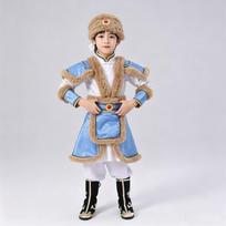 Mongolų Etninis Šokio Kostiumas Vaikams Iš Minkšto Audinio, Tinkamas Scenos Pasiruošimui Ir Festivaliams Style C,140cm beige