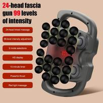 Fascia Gun 16-Head Muscle Massage Gun Professional Body Leg Back Shoulder Waist Fascia Gun High Frequency Vibration Massager Gun black