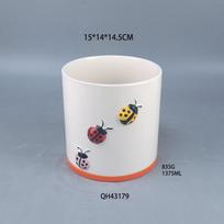Creative Ceramic Fruit, Orange, Lemon Flower Tank, High-Value Living Room, Study Ornament, Holiday Atmosphere Arrangement white