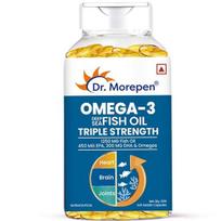 Dr. Morepen Omega-3 Fish Oil (60 Capsules) | 1250mg Triple Strength Fish Oil Softgel Capsules (450mg EPA & 300mg DHA) | For Joint & Heart Health blue