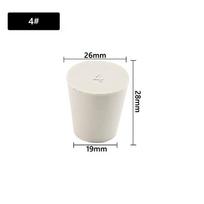 1/5 vnt. Laboratorinis guminis kamštis Bungs Kolbos Kūginis vamzdelis Kietas Baltas Šarmams atsparus Laboratorinis Įstumiamas sandarinimo kamštis NO.4 5pcs