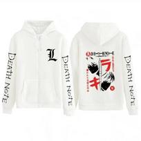 New Death Note Graphic Print Zipper Hoodie Fall Winter Men Women Casual Zipper Hoodies Fashion Trend Sweatshirt Tops Streetwear 4XL balta