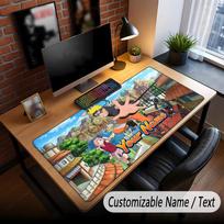Custom Name Extended Mouse Pad,Naruto Gaming Desk Mat For Home Office Desktop Decor 30cmx60cm brown