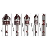 Hole Opener Chamfer Drill Bit Hex Shank Woodworking Chamfering Tool 82° Countersink Precise Multi-Size Countersink Bits A1210