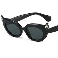 Funny Demon Sun Glasses Personality Anti-UV Spectacles Bull Horn Eyeglasses for Women Party Masquerade Sunglasses as picture juoda