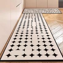 Virtuvės grindų kilimėlis Vandeniui atsparus kilimas PVC Odiniai kilimai Ilgi kojų kilimėliai Neslystantis kilimas Namų dekoras Kilimai Alfombra De Cocina 50x80cm white