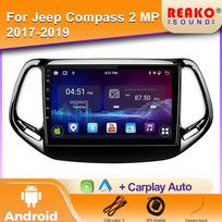 Automobilinis radijas Jeep Compass 2 MP 2017-2019 Belaidis Carplay Android Auto Qualcomm Automobilinis stereo multimedijos grotuvas DSP 48EQ 4 core 1GB+32GB carplay orange