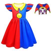 The Amazing Digital Circus Pomni Kids Cosplay Costume Girls Princess Dresses Children Halloween Cartoon Summer girls Dress 120 blue