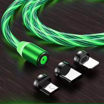 Magnetic Charging Cable – Colorful Streamer Breathing Light, Strong Blind Suction, No Plugging Required žalia