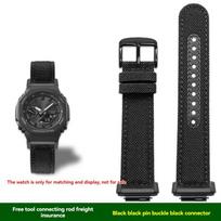 Skirta Casio GA-2100/1A1PR GA2110 GA-B2100 serijos laikrodžiui aštuonkampis sportinis nailono drobės alpinizmo vandeniui atsparus laikrodžio dirželis GA2100 GA2110 black