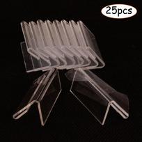 25pcs Mini Sign Display Holder Price Card Tag Label Counter Top Stand gray